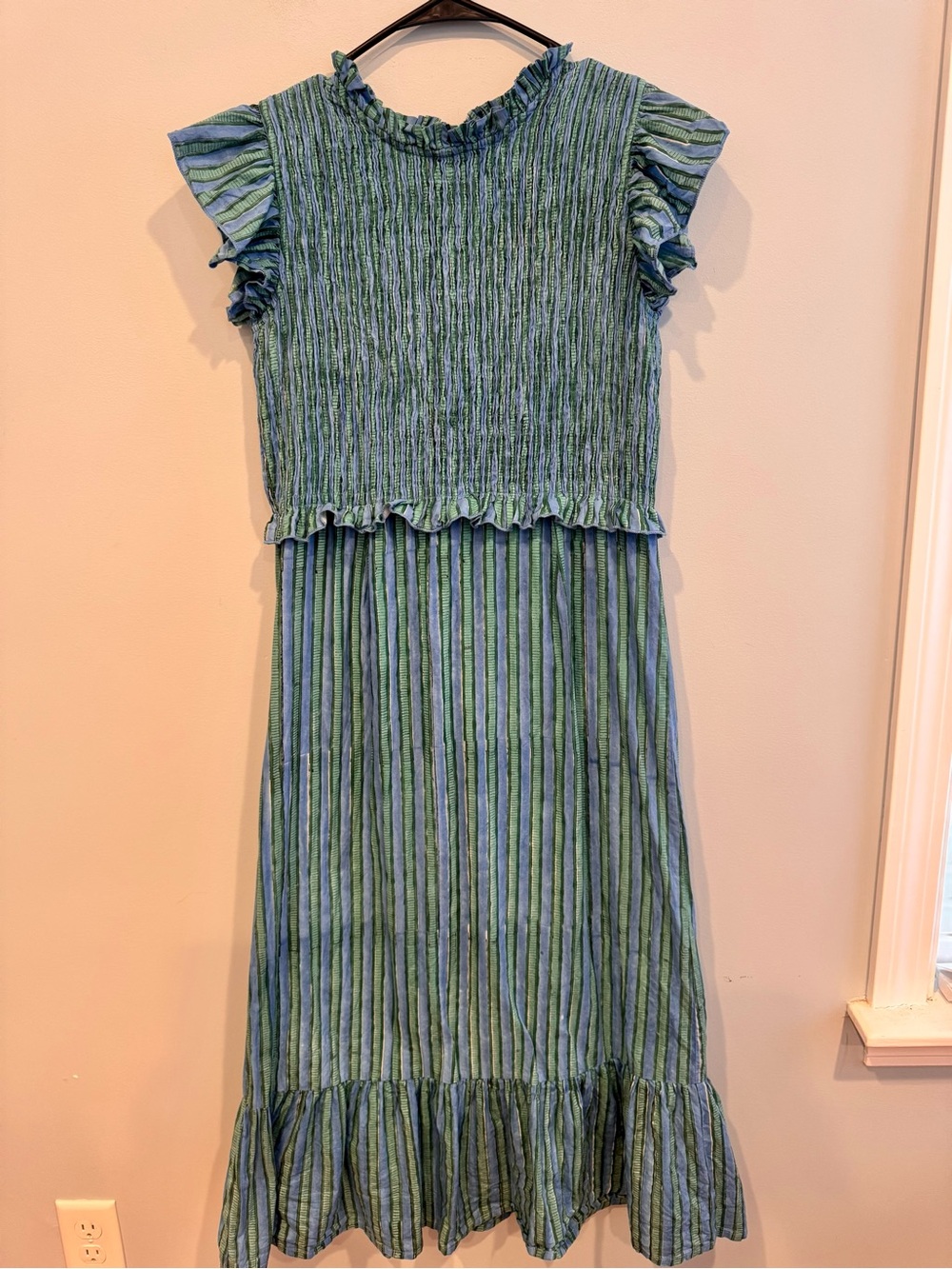 Anna Cate Smocked Top Ruffle Maxi Dress Size S